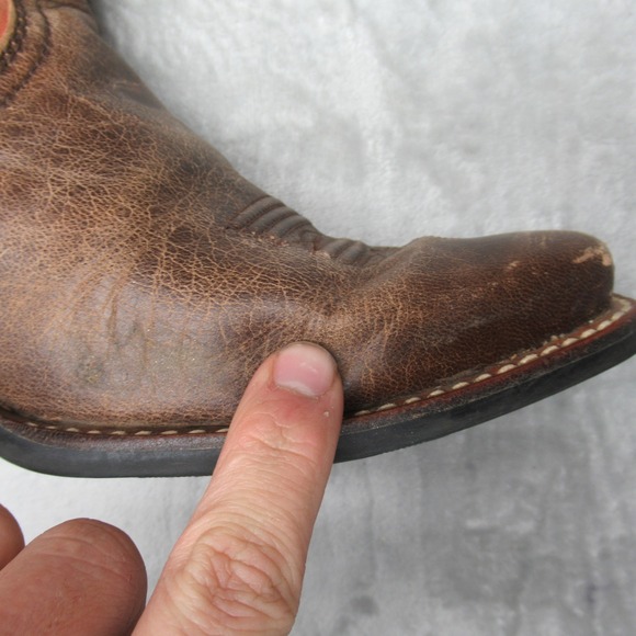 Ariat Womens Western Boots 7.5B Pink Leather Square Toe Embroider Cowboy Floral - Picture 15 of 16